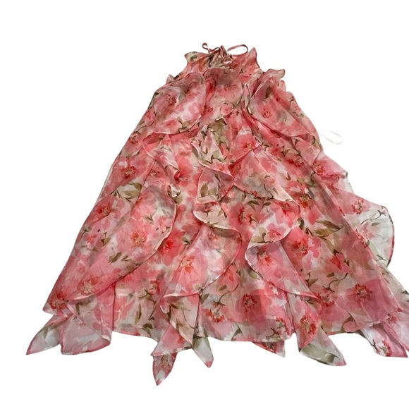 NWT Misa Miah Dress In Pink Floral Coquette tiered whimsical romantic fairy M - Picture 12 of 16
